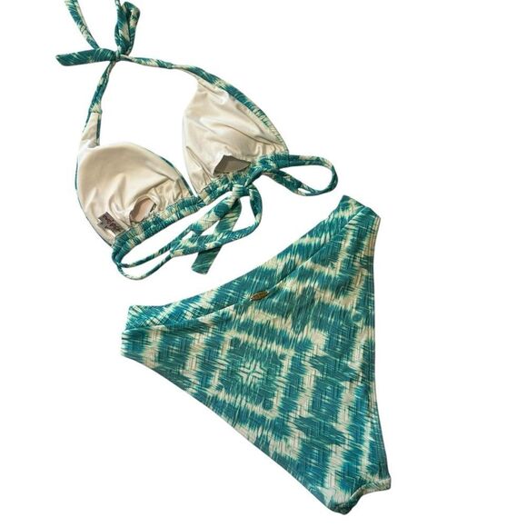 Luli Fama Mermaid Wishes bikini set High Leg Banded Bottoms  triangle top medium - Picture 3 of 11